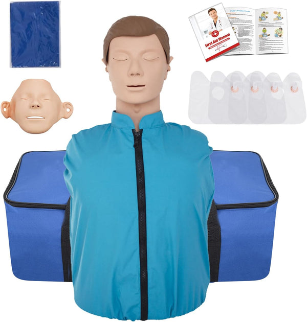 CPR Training Manikin, Professional Adult First Aid Resuscitation Manikin Teaching Aid, Rubber Half Body CPR Mannequin Dummy for Teaching Training