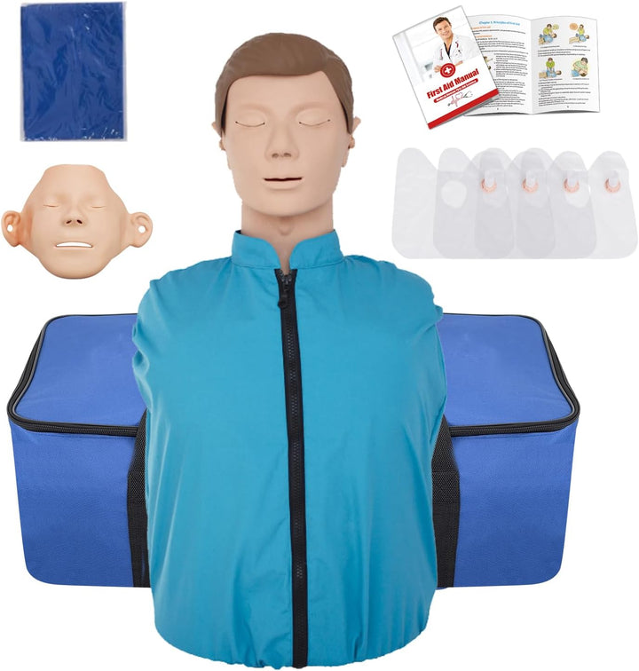 CPR Training Manikin, Professional Adult First Aid Resuscitation Manikin Teaching Aid, Rubber Half Body CPR Mannequin Dummy for Teaching Training