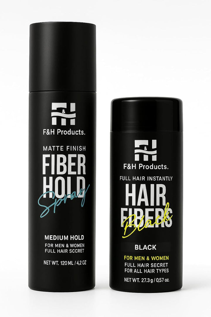 F&H Hair Fibres, Dark Brown Hair Thickening Powder, 27.5G, for Men & Women, All Hair Types