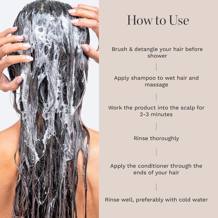 Shampoo and Conditioner Set — SLS Free Hair Growth and Thickening Treatment for Women - Coconut and Avocado Scented - Suitable for All Types, Promotes Strong and Healthy Hair