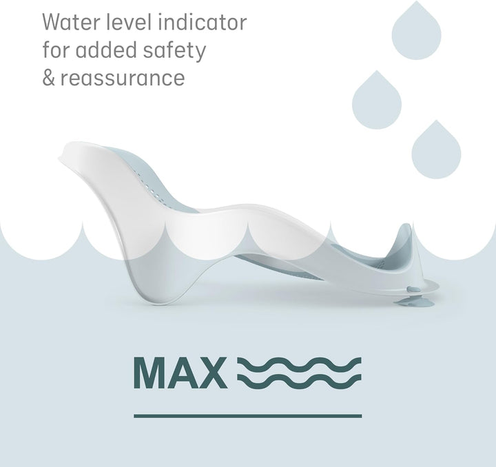 Soft Touch Mini Bath Support- Aqua - Newborn Bath Seat, Infant Bathing, Non-Slip, Easy Clean