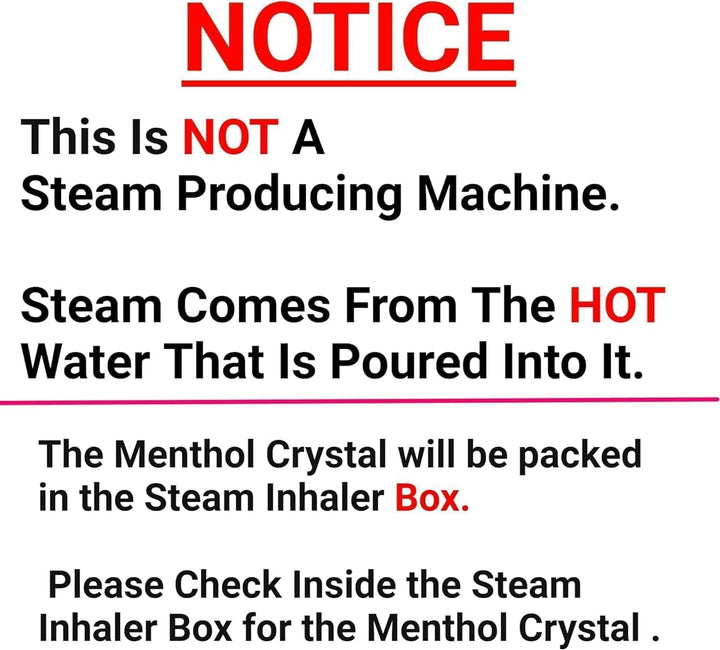 Medisure Steam Inhaler Cup with Menthol Crystals (5G), Steam Inhaler for Colds, Coughs, Flu and Blocked Nose Relief - Suitable for Adult and Kids