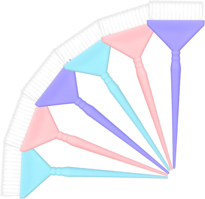 6PCS Tint Brush,Dye Brush, Durable Dye Brushes with Conical Tail, Color Brushes for Perm, Bleaching, Toner, Hairs Dyes Tools, Pink, Purple, Blue