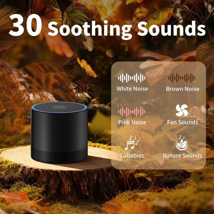Sound Machine Mini White Noise Brown Noise Machine with 30 Soothing Sounds Loud Speaker Portable Rechargeable Baby Sleep Machine 4 Timers Memory Function for Newborn Kid Adults & Home Travel