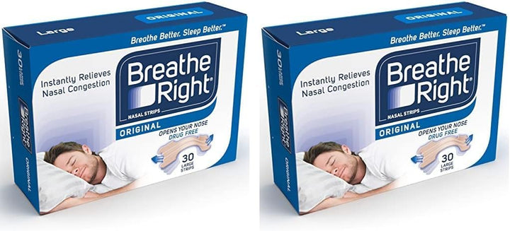 Original Tan, Beige Large 30 Pieces, Nasal Strips for Snoring, Nose Strips for Breathing, Blocked Nose Relief, Drug-Free Snoring Aid for Men and Women, Packaging May Vary
