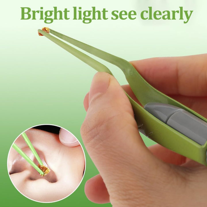 Stainless Steel Ear Tweezers with LED Light, Precision Earwax Remover, Professional Cleaning Tool for Kids Adults, No Rust or Distortion