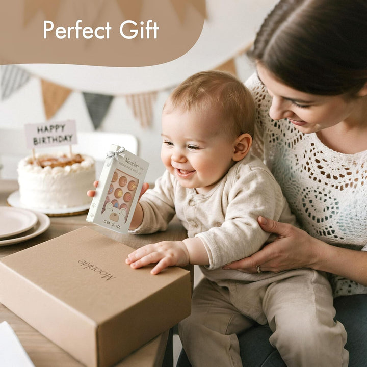 Teething Toys for Baby, Silicone Phone Press Teether for 3 Months+, Pop It Fidget Toys, Bpa-Free, Gum Pain Relief, Baby Shower Gifts for Boy and Girl, Sensory Toys for Babies(Blush)