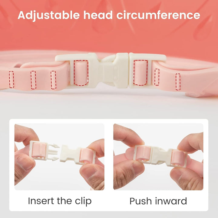 Baby Shower Cap, Kids Shampoo Shower Bath Cap Adjustable Hair Washing Shampoo Shield Baby Visor for Eyes and Ears Protector (Pink)