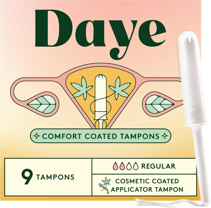 Organic Tampons Regular | 18Ct | Pesticide & Metal Tested, 100% Organic Cotton, Best Absorbency | No-Shed Sleeve, Sugarcane Applicator