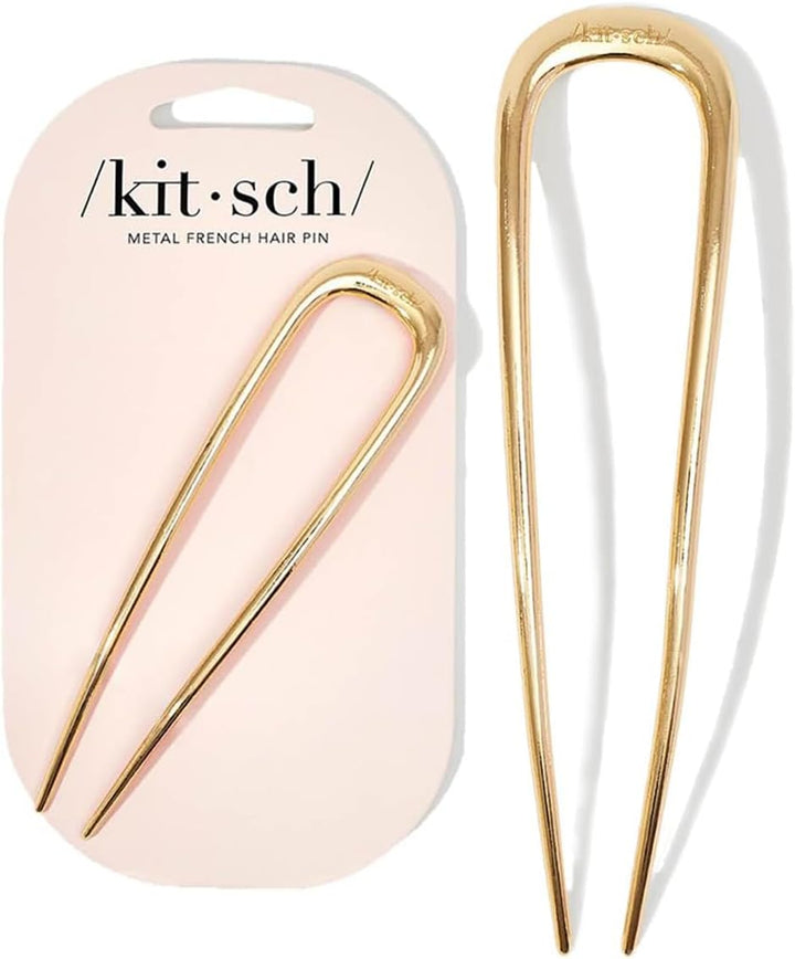 French Hair Pins for Women – Elegant & Durable Metal Hair Fork for Updos, Bun & Twist Hairstyles, Secure Hold All Day, Comfortable Fit | Ideal Gifts for Women- Gold, 1Pc