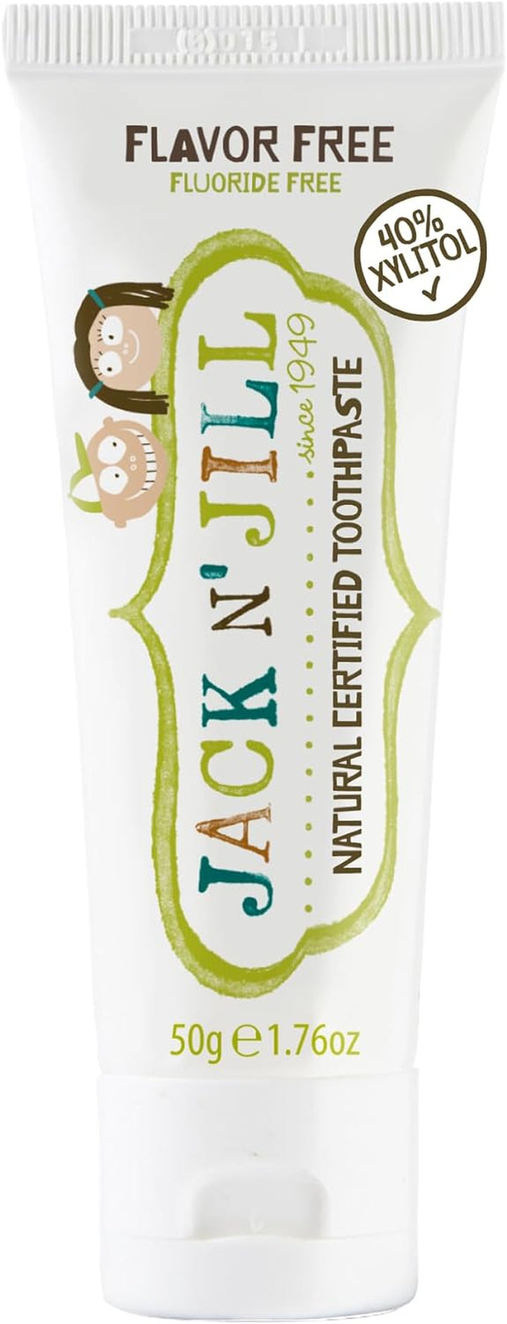 Jack N’ Jill Natural Certified Kids Toothpaste – Fluoride-Free Toddler & Baby Toothpaste with 40% Xylitol, No Sugar, Suitable from 6 Months+, Banana & Strawberry Flavour, Pack of 2 (50G Each)