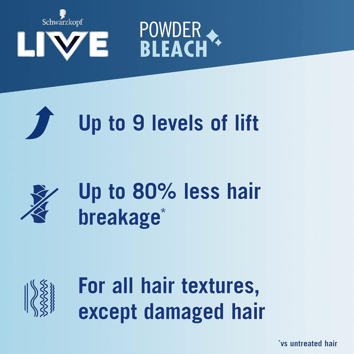 Schwarzkopf  Powder Bleach Bold Blonde Permanent Hair Colour 00P, Long Lasting Blonde Hair Bleach for up to 9 Levels of Lift, Blonde Bleach for Eye Catching Results