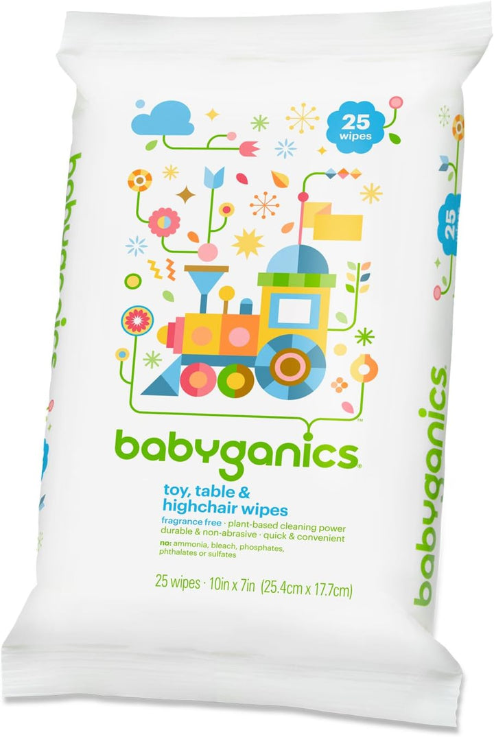 Toy, Table & Highchair Wipes, Fragrance Free, 25 Wipes -  - UK Seller