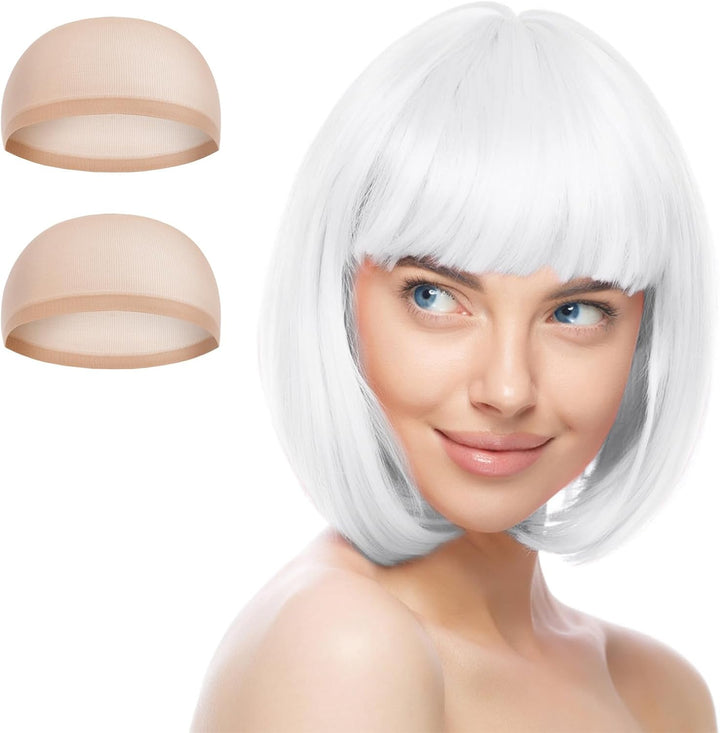 Pink/B Short Bob Wig for Women, 3 PCS, Synthetic Straight Wig, Heat Resistant, Modern Style, Perfect for Cosplay, Parties & Everyday Use