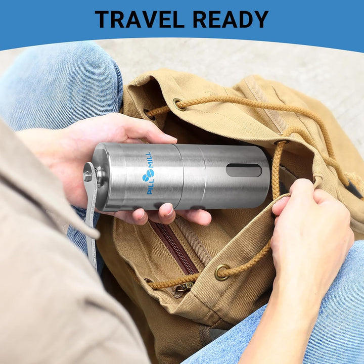 Pill Crusher - Crushes Multiple Tablets to a Fine Powder - Metal Medicine Grinder - Tablet Pulverizer Perfect for Travel - Great for Feeding Tube Use, Pets or Easier Medicine Intake for Kids