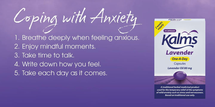Lavender - One-A-Day - 14 Capsules - a Traditional Herbal Medicinal Product Used for the Temporary Relief of the Symptoms of Mild Anxiety Such as Stress and Nervousness