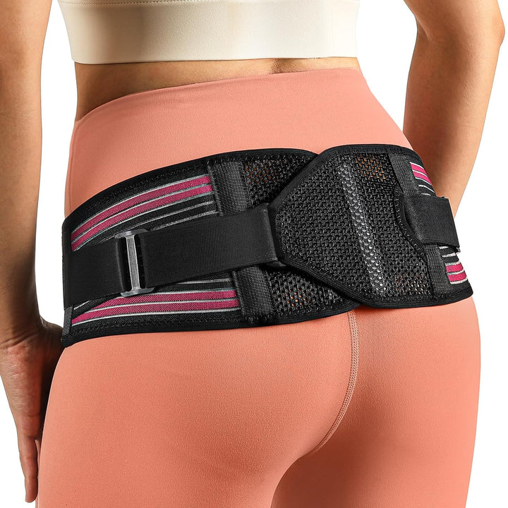 Sacroiliac Support Belt with X-Shape Enhancing Compression，360°Anti-Slip Lower Back Support for Women for Pelvic, Leg, Hip, SI Joints, Sciatic Pain Relief