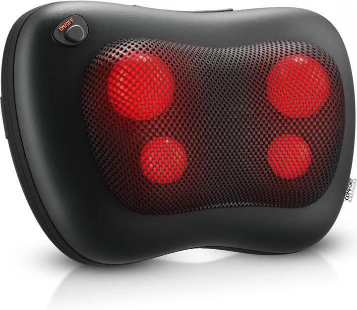 Back Massager, Neck Massage, Shiatsu Pillow with Heat, Deep Tissue Kneading Massager for Neck, Back, Shoulder, Legs, Electric, Muscle Pain Relax, Gifts for Women Men Mum Dad Him Her