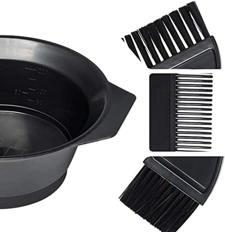Hair Dye Set Colouring Tint Tool Brush Kit and Bleach Mixing Bowl Set Double-Sided Colouring Comb and Bowl Set Kit Diy Salon Professional Hairdressing & Highlighting Kit for Men Women & Girls (4 PCS)