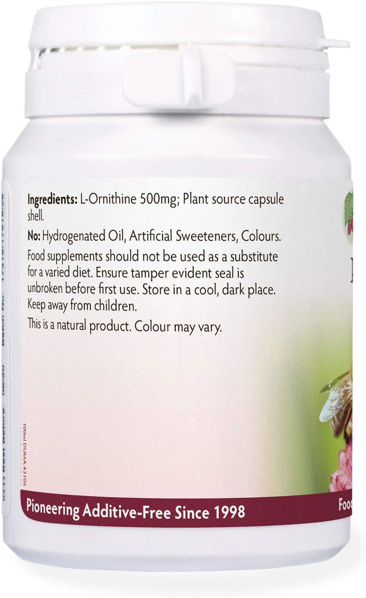L-Ornithine 500Mg X 50 Capsules ¦ Clean Additive Free British Supplements