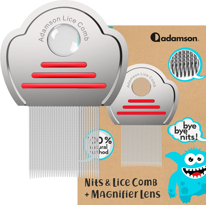 Lice Comb - Stainless Steel Lice Comb for Kids - Effective Nit Comb - Lice Combs for Thick Hair - Durable and Easy to Clean
