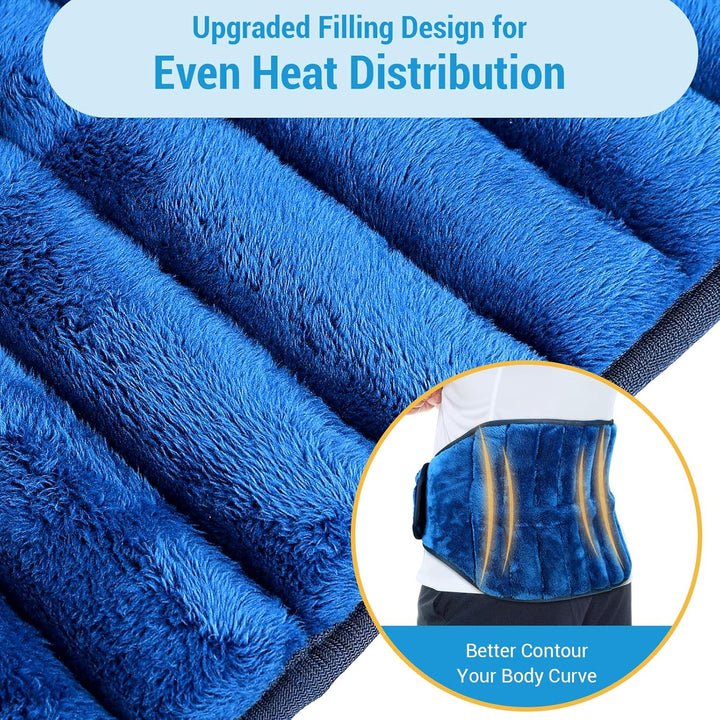 9X47Inch Microwavable Heating Pad for Back Pain Relief and Cramps, 2.5LB Microwave Wheat Bag Wearables Moist Heat Therapy Gifts for Sciatica, Waist, Stomach, Hip, Muscle Aches, Warm Compress