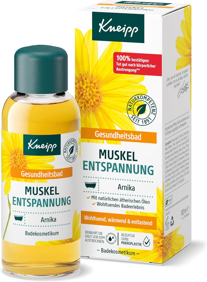 Health Bath Muscle Relaxation - Bath Oil with Valuable Extract of Arnica & Essential Oils from Cabreuva, Rosemary & Pinus Species - Invigorates & Does Well after Physical Effort - 100 Ml