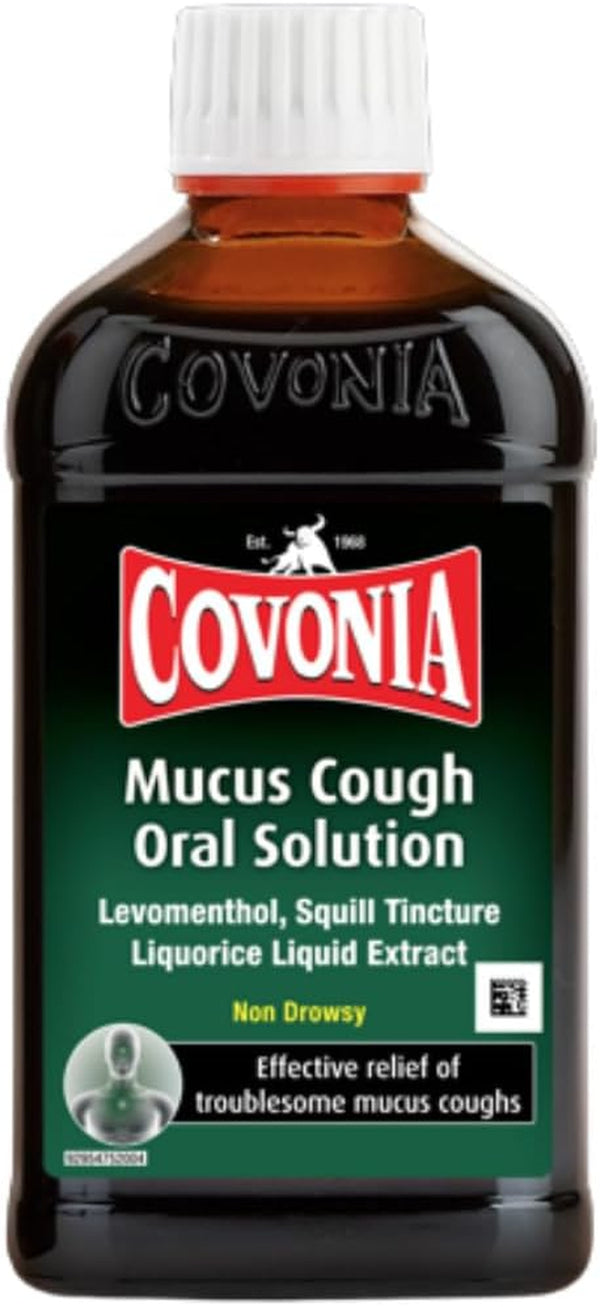 Mucus Cough Oral Solution,Loosen Chesty Coughs & Troublesome Stubborn Mucus,Suitable for Vegetarians, Vegans & Coeliacs,For Adults & Children Aged 5 +, Cough Medicine,300Ml