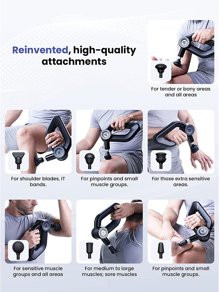 D6 Pro Massage Gun Deep Tissue with 16Mm Amplitude and OLED Screen 7 Heads, Powerful Muscle Massage Gun Portable Massager with Carry Case for Muscle Pain Relief, Gift for Men Women