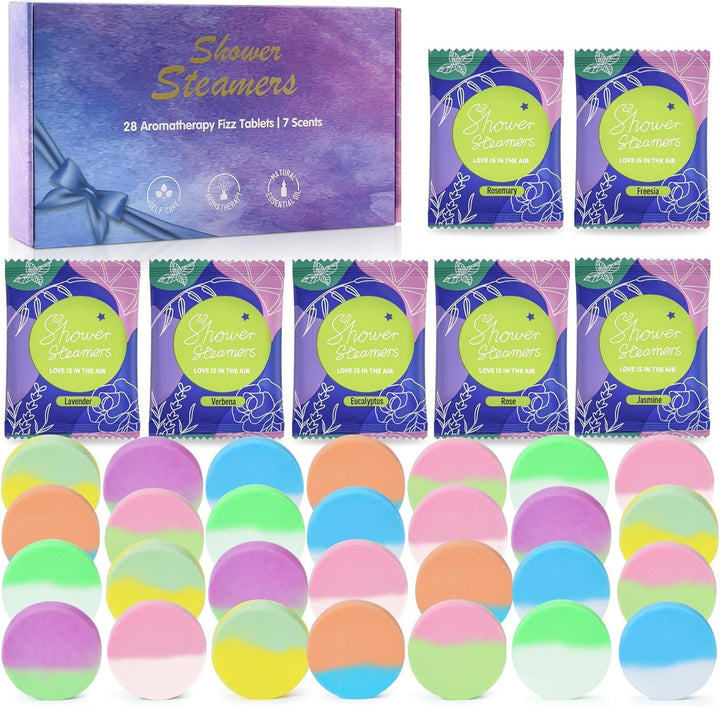 Bulk Shower Steamers Aromatherapy – Self Care Gift Set with 8PCS Unique Scented Shower Bombs. Natural Organic Melts for Women Mother'S Day, Shower Fizzies for Bathroom Relaxing and Moisturizing Spa