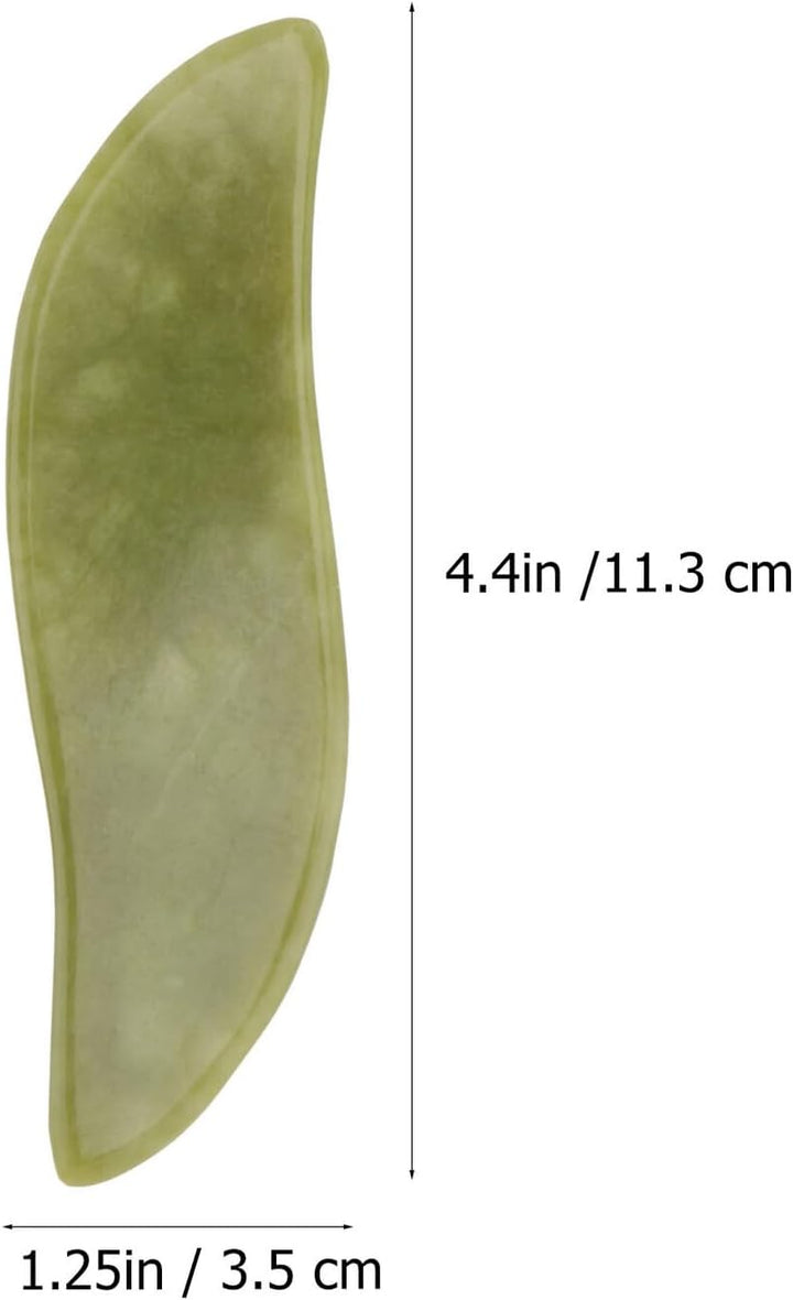2Pcs Natural Jade Gua Sha Tool for Facial Massage and Body Relaxation Smooth Green Jade Boards Comfortable Grip for Skin Care and Anti-Aging Therapy