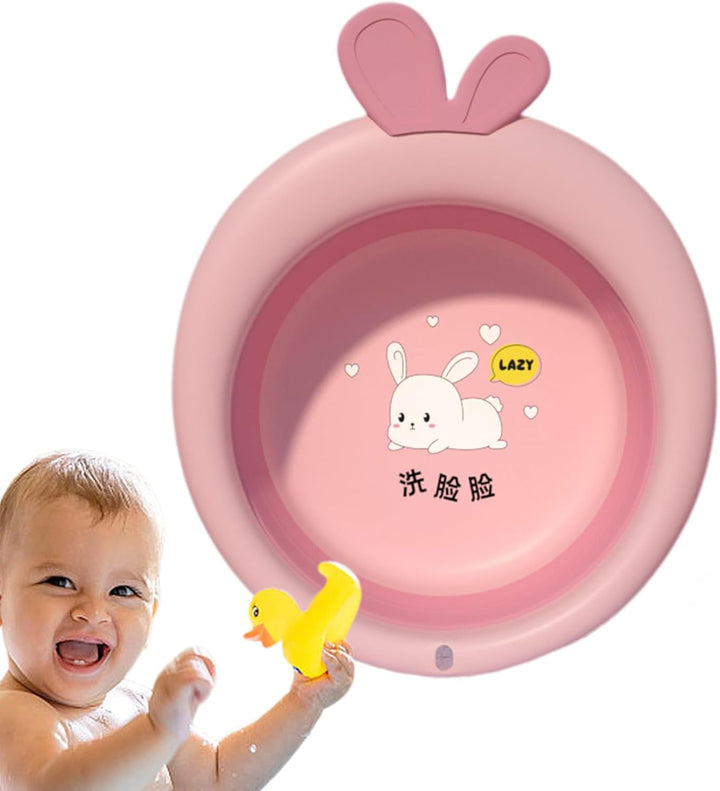 Foldable Baby Wash Basin - Flap Washbowl | Cartoon Folding Foot Basin Tubs, Portable anti Slip Babies - Wash Tub for Butt Feet Easy Shower Travel Outdoor