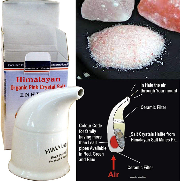 New Good Health Original Himalayan Salt Pipe Ceramic Filled with 100% Pure Himalayan Salt - with Hygienic Dust Cap 200Grm Salt