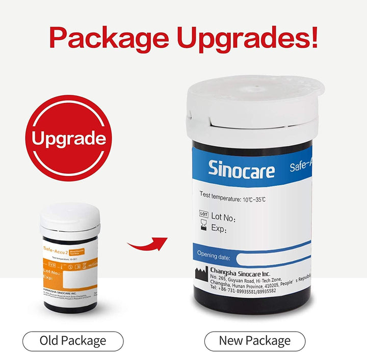 (Safe-Accu2) Blood Glucose Test Strips/Blood Sugar Test Strips 100 Pcs No Need Code & Lancing Devices X 100 / for  Safe-Accu2 Blood Glucose Monitor Only