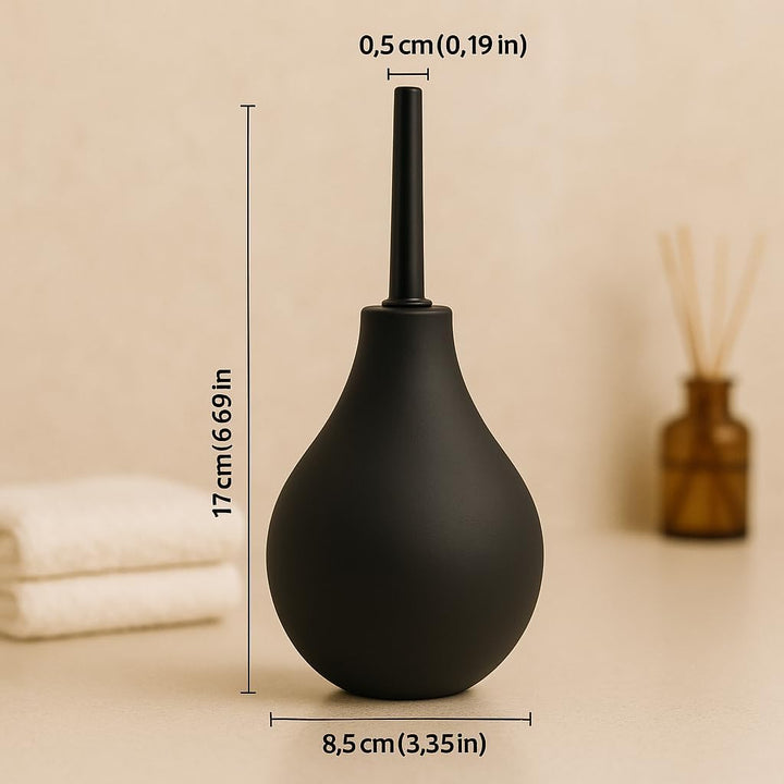 Enema Bulb 224Ml for Men and Women - Reusable Colon Cleansing Douche for Constipation - UKCA, CE & FDA Certified - Includes 2 Slim Nozzles (1 Soft, 1 Hard)