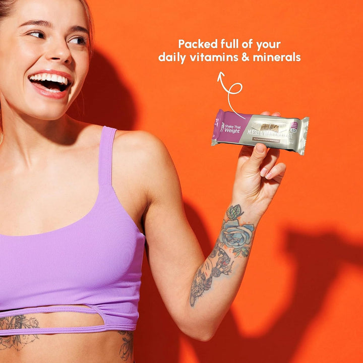 Muesli & White Choc Meal Bars - 10 Meals, 15G Protein, Gluten-Free, Low Calorie Meal Replacement Bars for Weight Loss, High Fibre, Vegetarian