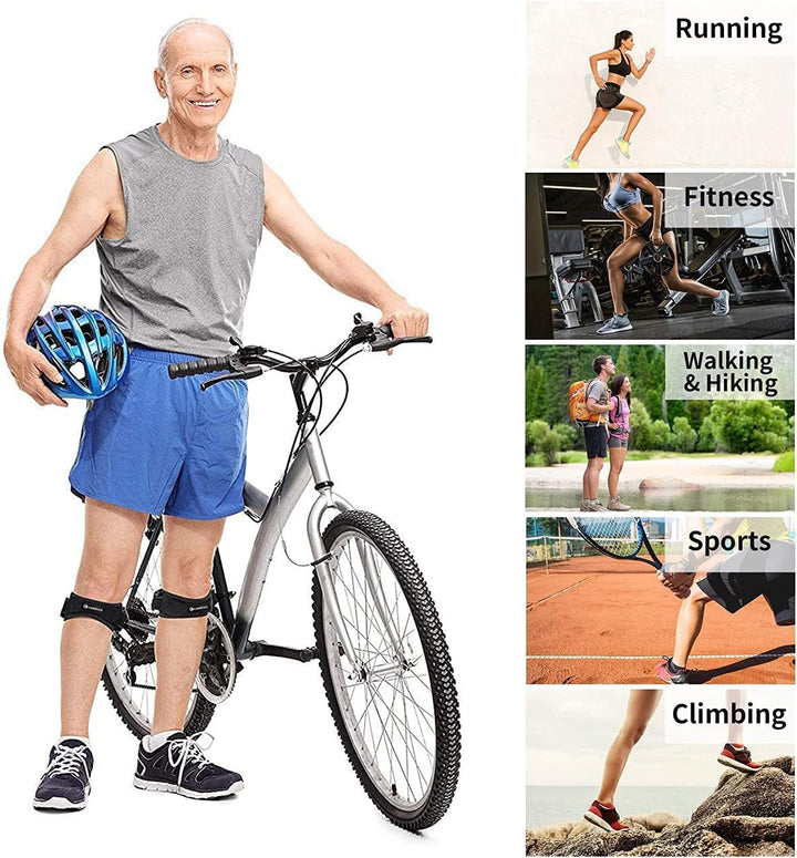 2 Pack Patella Tendon Knee Strap, Knee Support Brace for Women Men, Adjustable Band for Hiking, Soccer, Basketball, Baseball, Running, Tennis, Volleyball, Squats