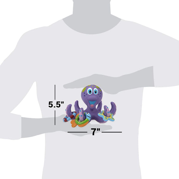 Octopus Floating Bath Toy - Sensory Development | 3 Rings Included | Colourful