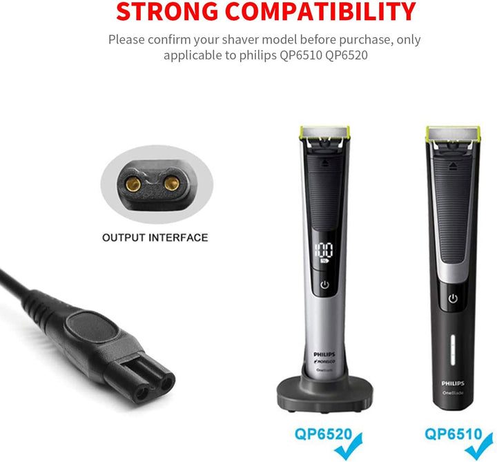 15 V USB Charging Cable Replacement HQ8505 Charger Cord Compatible with Philips Shaver Norelco One Blade Multigroom Pro All-In-One Grooming Trimmer, Precision, Bodygroom, Arcitec Power Cable