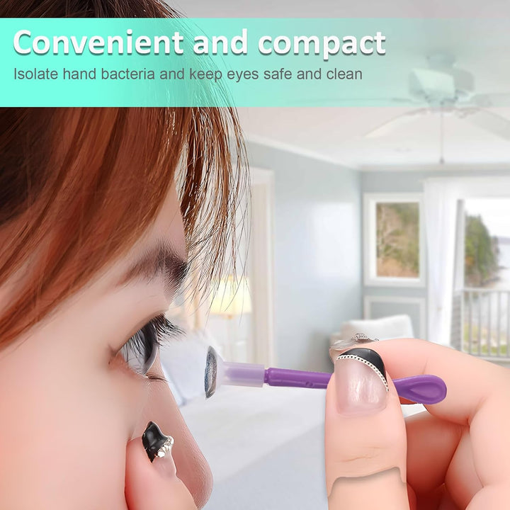 Contact Lenses Applicator, 8Pcs Contact Lens Remover Tools Portable Plastic Contact Lens Tweezers Contact Lens Suction Stick Handler with Storage Case for Outgoing Travelling