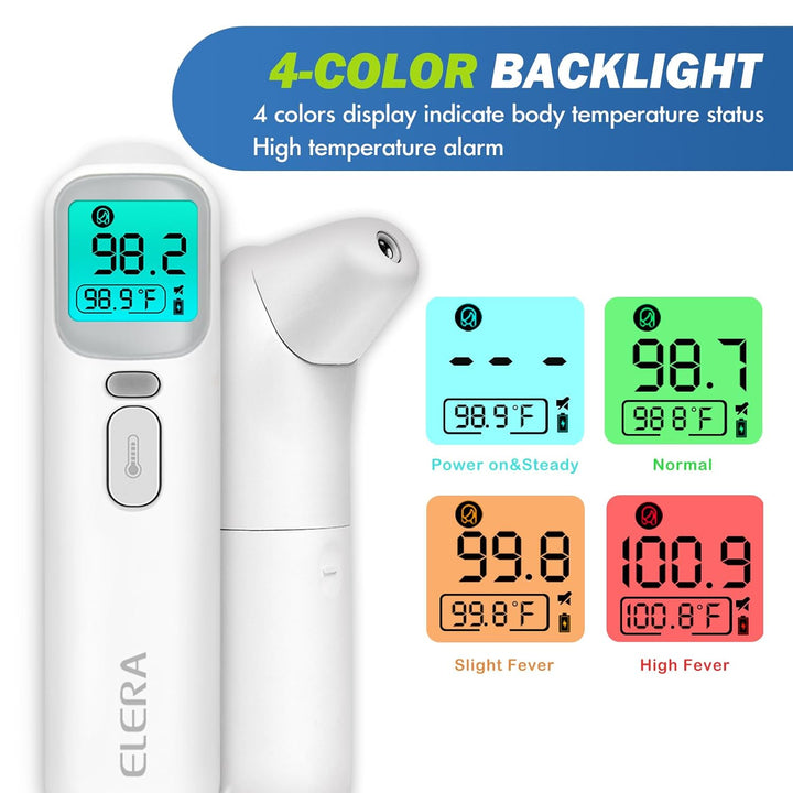 Ear Thermometer for Kids, Baby Thermometer with Forehead and Ear Mode for Adults, Infant, Kids and Toddler, Touchless and 1 Second Reading with Fever Alarm and Mute Function