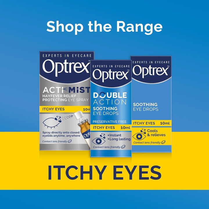 Itchy Eyes, Double Action Soothing Eye Drops, 10Ml, Soothes & Protects, Cools and Relieves, Gets to Work Instantly, on the Go Relief