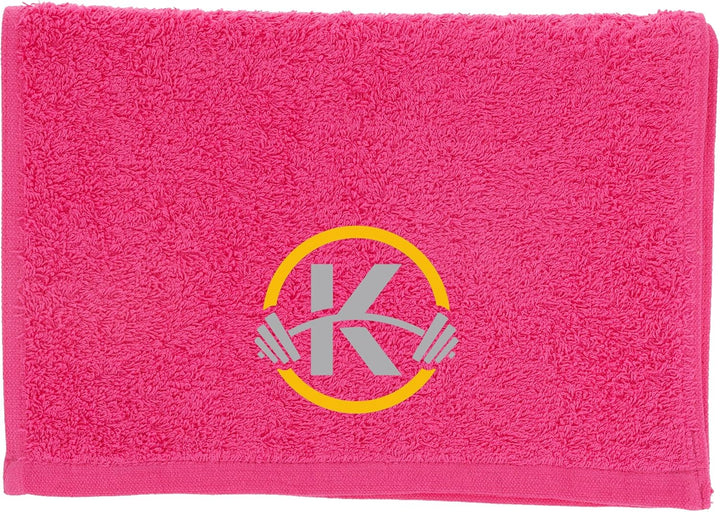 Gym Towel with Monogrammed Embroidery Initial Gift for Men & Women, Training Accessory Gift, Gym Towel Present for Weight Lifting Birthday, Retirement, Christmas - Black, J