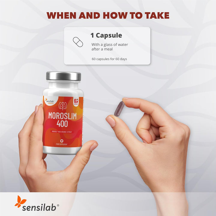 Morosil Capsules 400 Mg, Vitamin C Antioxidant and Black Pepper for Better Absorption, High Dose - 60 Vegan Capsules for 60 Days, Moroslim