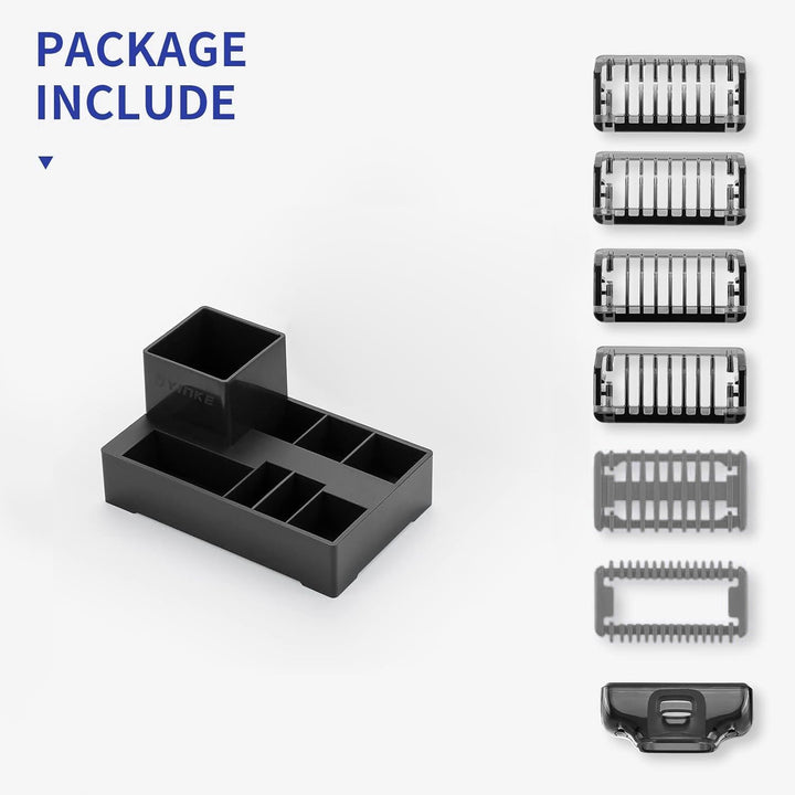 Shaver Stand with Guide Comb Body Skin for Oblade & O Blade Pro QP2520 QP2530 QP2620 QP2630 Face Hair Clippers Beard Trimmer Replacement Pack Kit (6PC+ Stand)