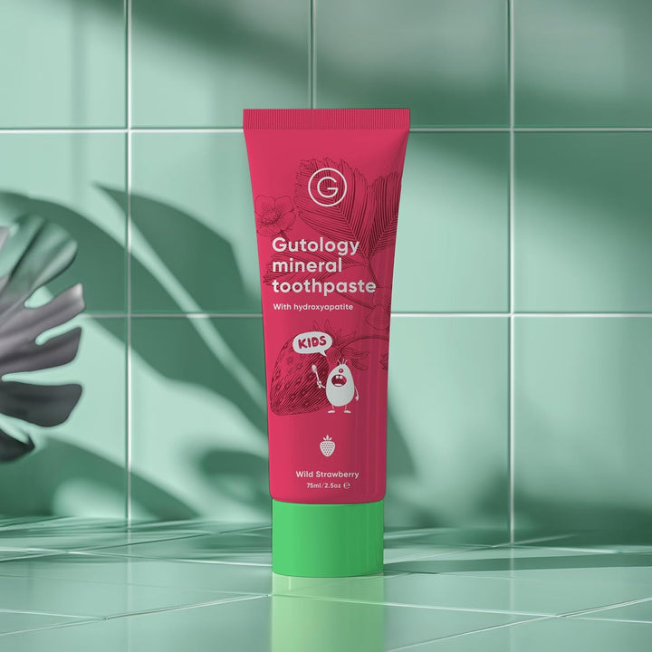 Kids Hydroxyapatite Mineral Toothpaste 75Ml Fluoride Free Toothpaste Microbiome Friendly Suitable for Sensitive Teeth & Children - Wild Strawberry Flavour