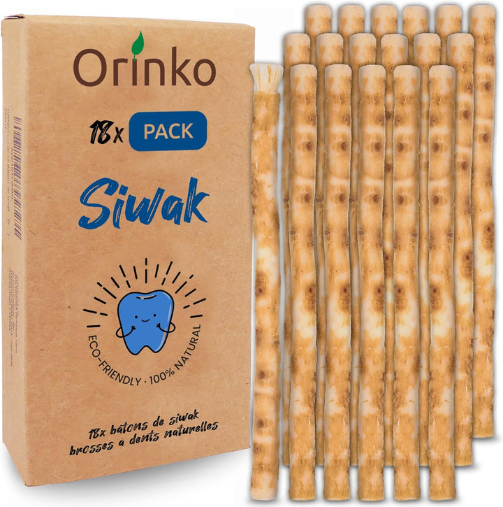 Premium Natural Miswak Sticks for Oral Hygiene - Organic Chewable Siwak Toothbrush - Fresh Breath - Eco-Friendly Wooden Dental Stick - Pack of 2 -