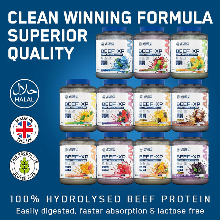 Clear Hydrolysed Beef Protein Isolate Powder, Fruit Juice Style, Dairy Free, Lactose Free, Zero Sugar, Low Fat, 1.8Kg - 60 Servings (Tropical Vibes)