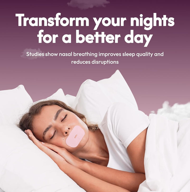 Sleepseal Mouth Tape for Sleeping - Made from Sustainable Bamboo Silk, Hypoallergenic & Dermatologically Tested Sleep Tape – Snoring Aid Solution, Improves Nasal Breathing – 30 Night Supply