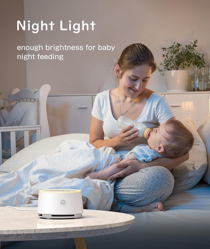 White Noise Machine, D1 Sleep Sound Machine with Night Light for Baby Kid Adult, 24 Natural Sounds Therapy, Continuous or Timer, Sound Machine for Sleeping Nursery Office Travel Gift